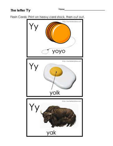 The Letter Y Flashcards